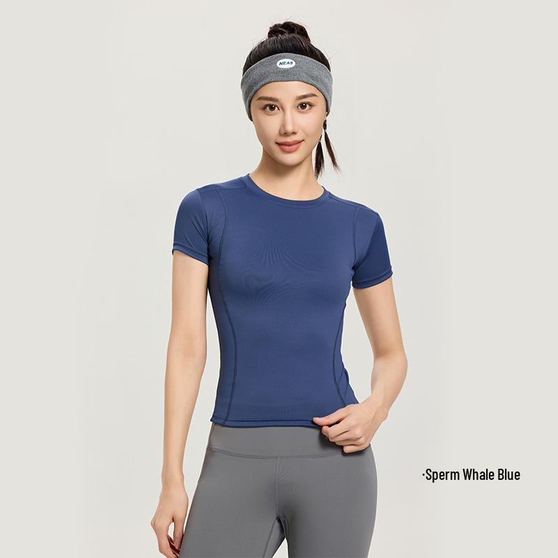 Damen Schnelltrocknendes Atmungsaktives Yoga-Set: Kurzarm-Top & Leggings