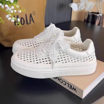 Summer Braided and Hollowed-out Thick-soled Crocs Women's Shoes and Thin Sneakers Are Breathable