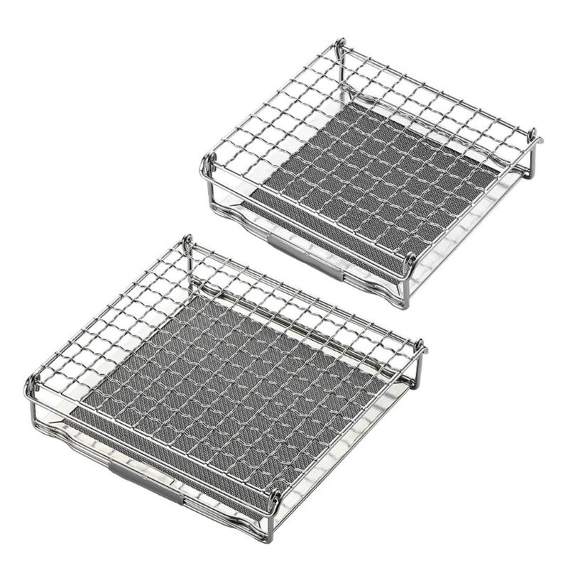 Stainless Steel Baking Cooling Rack Foldable Toast Grill Camping Cooking Tool