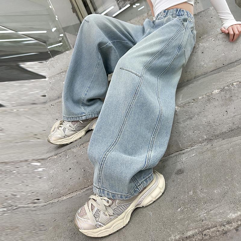 Mädchen Vielseitige Frühling & Herbst 2025 Scimitar Harem Jeans