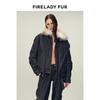 American Workwear Denim Parka with Detachable Fox Fur Collar & Goose Down Liner
