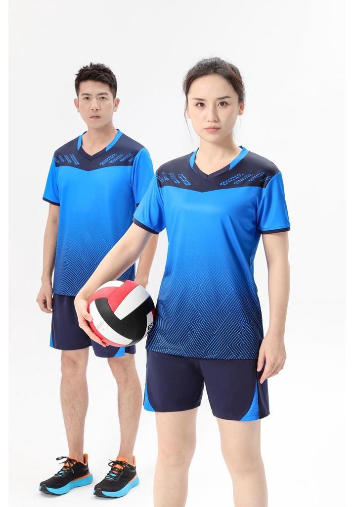Unisex Volleyball Team Uniform Set - Short Sleeve Jersey and Shorts for Training