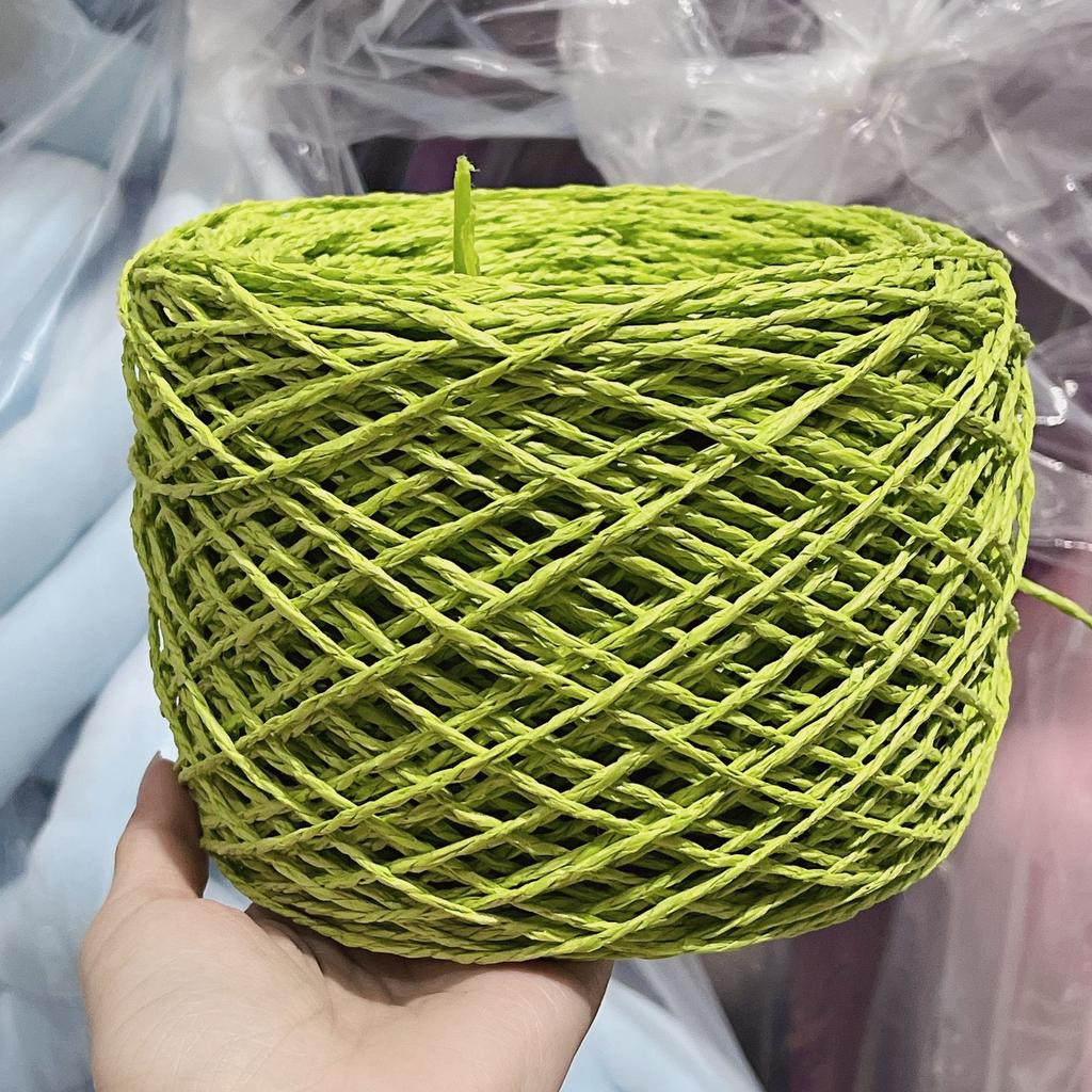 150g Natural Cotton Raffia Yarn for Hand Crochet Knitting Summer Hats Bags Diy Straw Sandals Fluffy Paper Grass Thread Beige