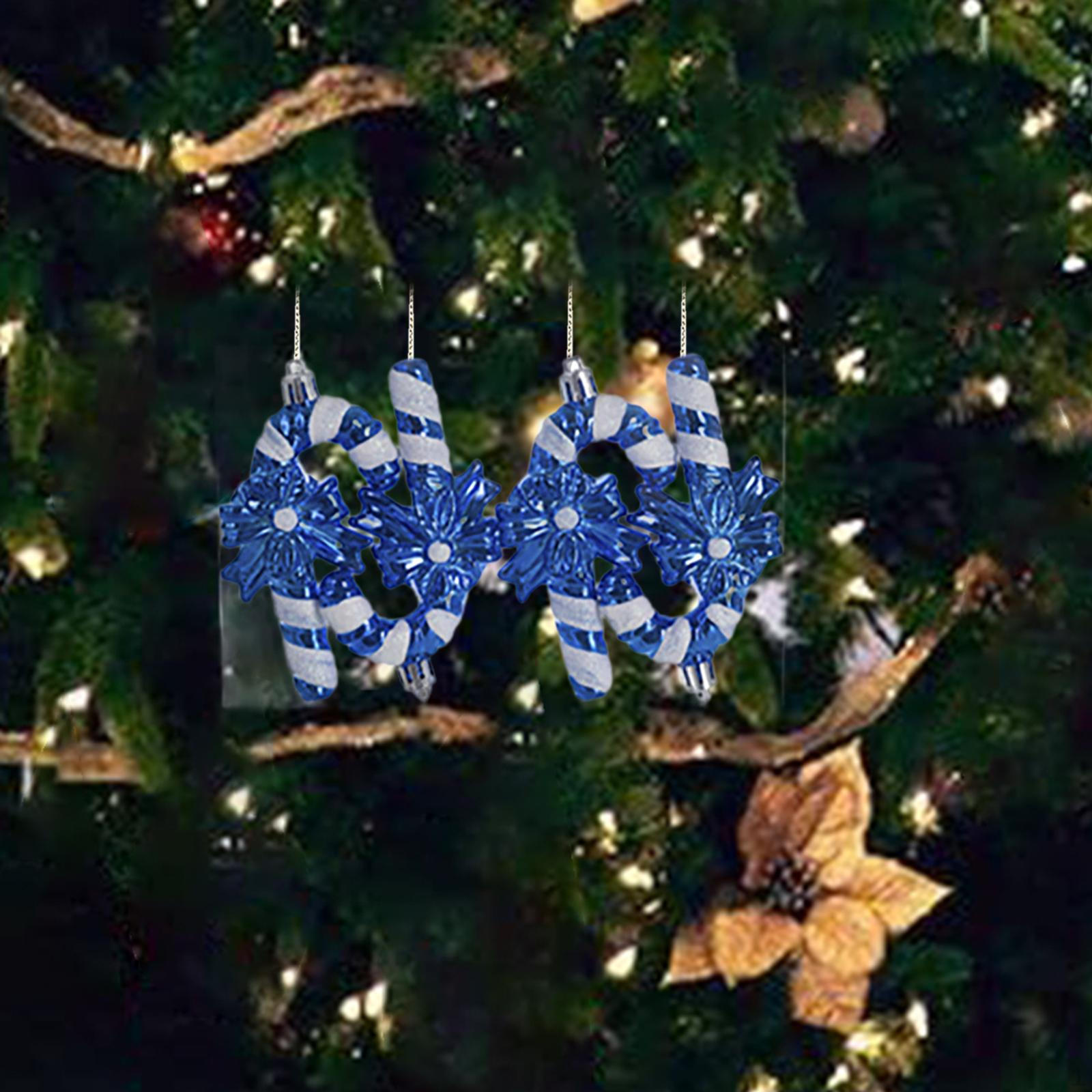 

4 шт. Конфетные трости, елочные украшения, подвеска, наружный, внутренний, наружный рождественский декор для Blue