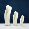 Microfiber Necklace Display Bust Mannequin Neck Jewelry Stand for Retail Counter Showcase