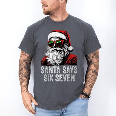 67 Meme Lustig Sechs Sieben Weihnachten 6 7 Meme Weihnachtsmann Gesicht Weihnachtsfeiertagsgeschenk T-Shirt