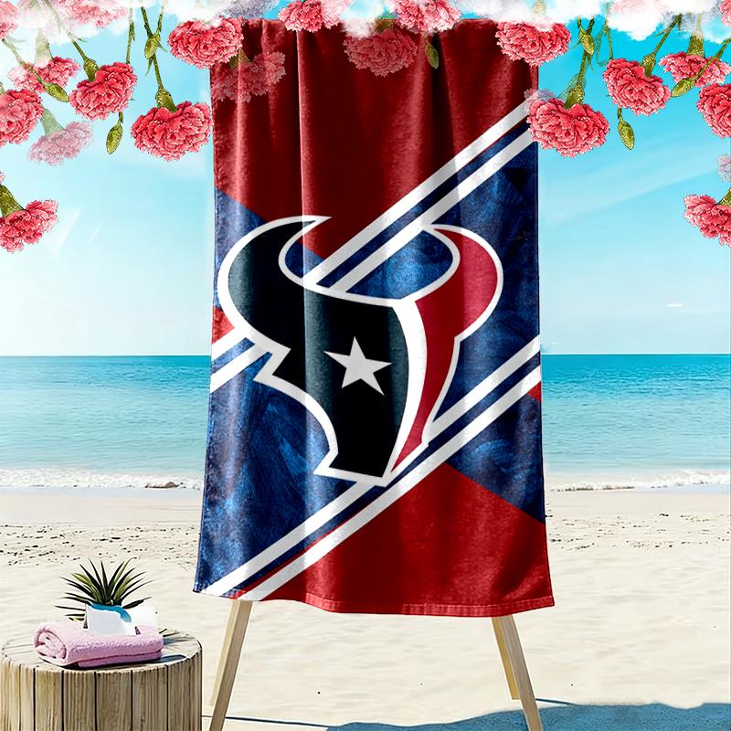 Houston Texans Print Beach Towel, Large Soft Quick Dry Towel for Beach Camping Swimming