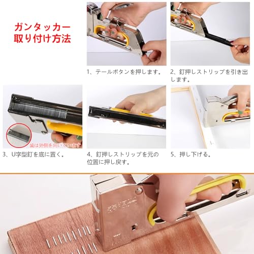 Aleawol 4-Piece Canvas Stretching Gun Set with Manual Staple Gun, Remover, and 2200 Replacement Needles, Fits 12cm Canvases, Includes Stretcher, Heavy