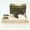 Guinea Pigs Hays Rack Feeding Bowl Durable Anti Tip Structure Space Saving Cage Feeder For Small Pet