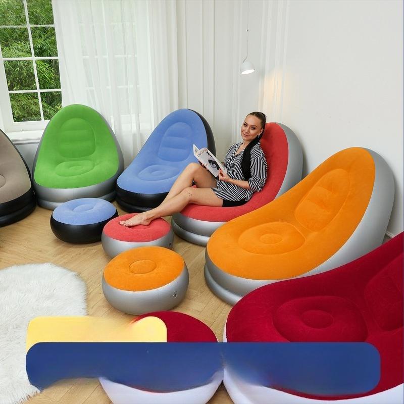 Inflatable Lazy Sofa – Foldable Reclining Chair with Footrest, Outdoor Plush Lounge, Combined Modular Sofa for Camping & Home