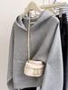 Women's Gray Half-Zip Hooded Sweatshirt - Autumn/Winter 2025 Korean Style Casual Loose Fit Pullover Top