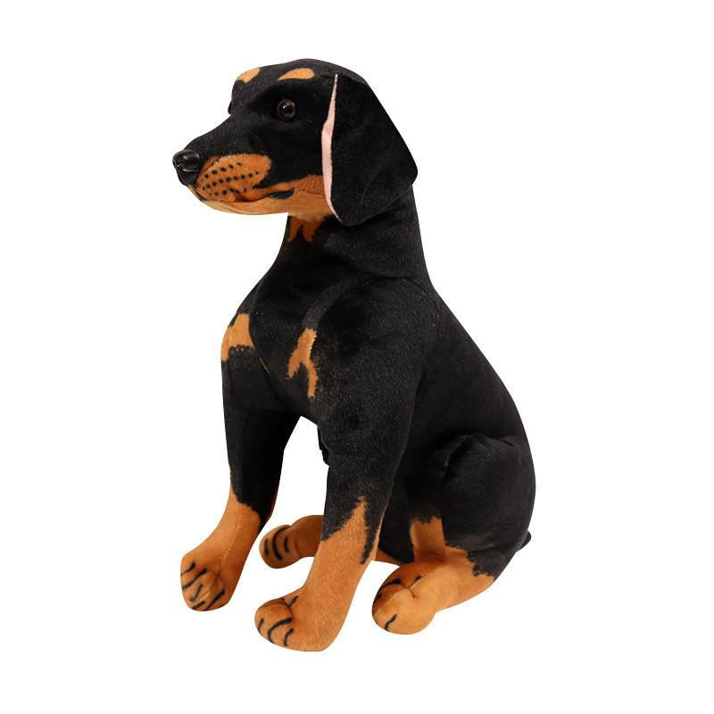 Lifelike Rottweiler Stuffed Animal Sitting Pose Plush Toy Small Dog Wildlife Park Keepsake Kids Present 30cm