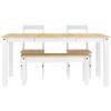 4 Piece Dining Set PANAMA White Solid Pine Wood