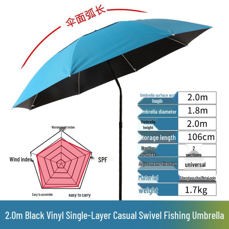 Large Three-Fold Fishing Umbrella - Universal Sun & Storm Protection, Outdoor Sunshade