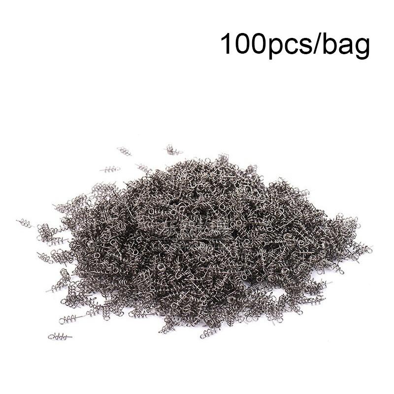 20/50/100pcs/Bag Fishing Soft Bait Spring Centering Pins Crank Hook & Soft Bait Connector High Carbon Steel Fixed Pins Fishing Accessories