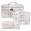 1 pièce Mignon Fleurs Coton Sac de Maquillage Femmes Fermeture Éclair Organisateur Cosmétique Tissu Sac à Main Forme Boîte Portable Étui de Toilette pour Filles