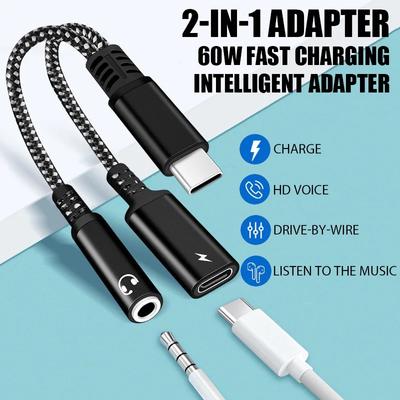 Type C To 3.5mm Jack Earphone Charging Cable Converter USB 3.0 To Type C OTG Adapter for MacbookPro for Samsung Xiaomi Huawei
