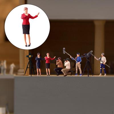 1/64 Broadcast Figure, Painted Figures Live Scene for Dioramas Collections Building Kit Architecture
