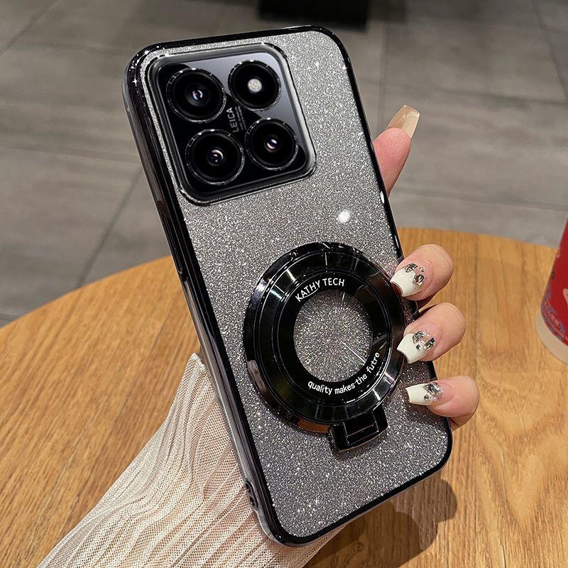 Luxury Magnetic Suction Stand Phone Case for Xiaomi MI 14 13 PRO 12 11 Lite CIVI 4 3 2 POCO X 4 3 M 3 4 Anti Drop Bracket Shell