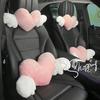 Love Wings Heart-Shaped Car Headrest Plush Neck Pillow - Soft Plush Style Car Seat Accessory