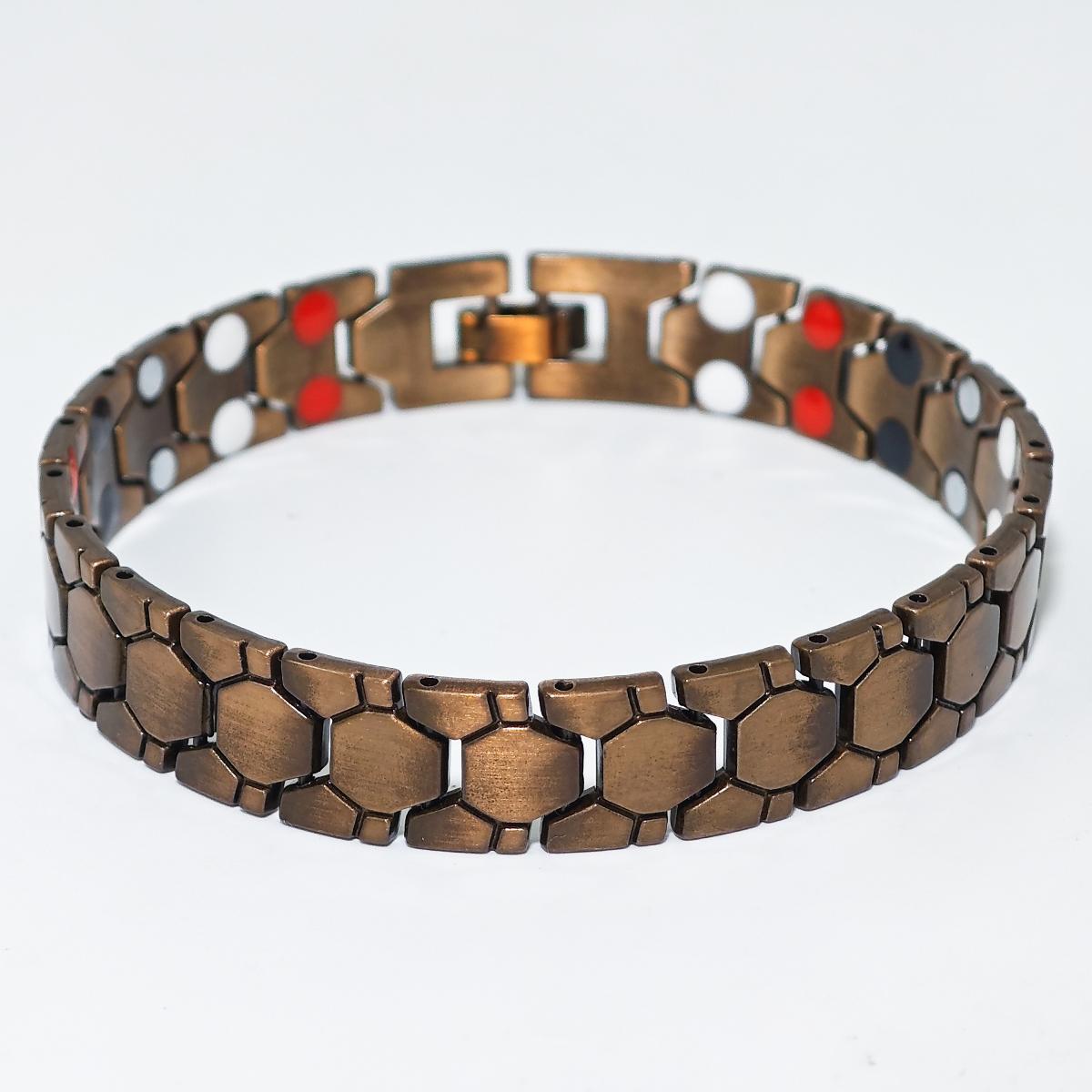 

Высококлассный нишевый высококлассный доминирующий браслет с магнитом из сплава мужская модная трендовая бижутерия темно-коричневого