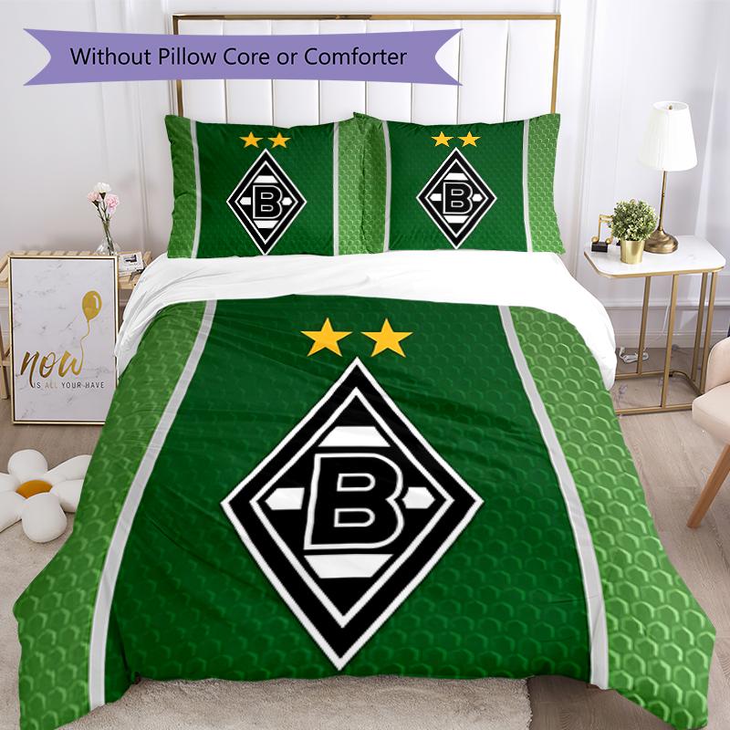 3pcs Borussia Mönchengladbach LOGO pattern bedding set duvet cover set includes duvet cover &pillowcases, perfect all season bedroom decoration & gift