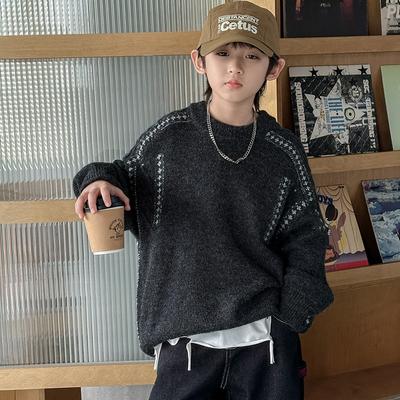 Boys Long Sleeve Thick Knit Sweater Winter Autumn Kids Casual Pullover
