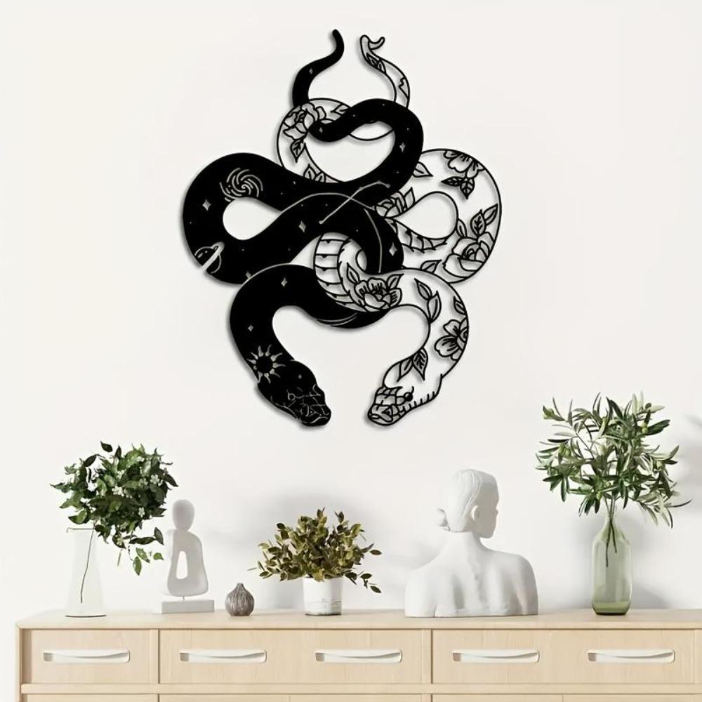 Two Headed Snake Metal Wall Art Indoor Outdoor Decor Modern Classic Luxury Home Halloween Christmas Gift