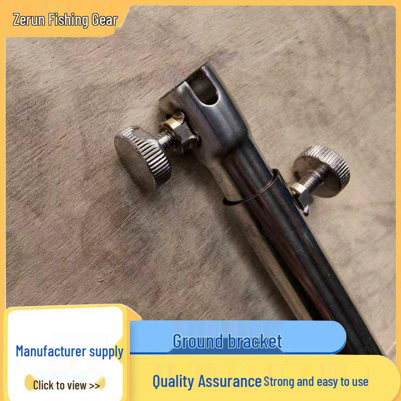3-in-1 Stainless Steel Fishing Rod Holder with Bait Tray & Ground Stake