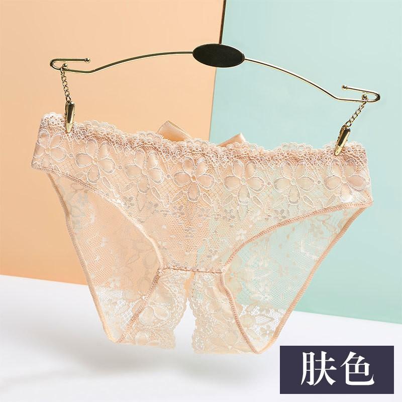 Fan Lei, sexy underwear women's lace panties low waist thin open gear free thong briefs d033
