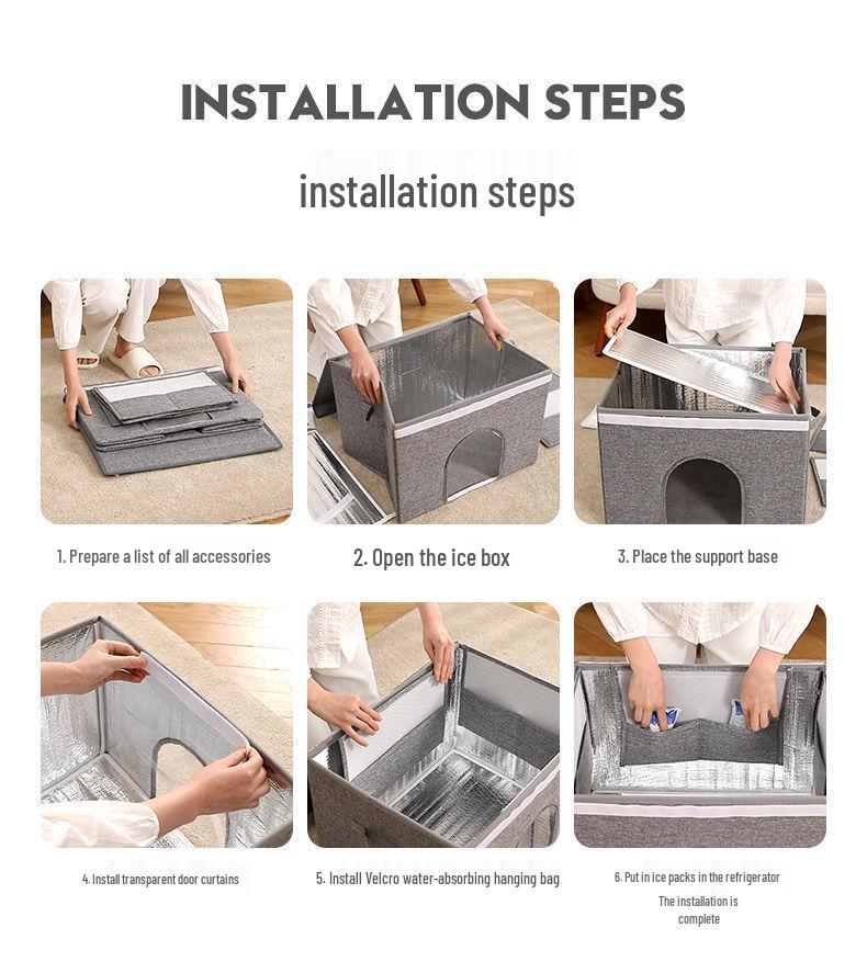 Portable Summer Cooling Nest for Cats & Dogs - Foldable, Air-Conditioned Sleep Pad
