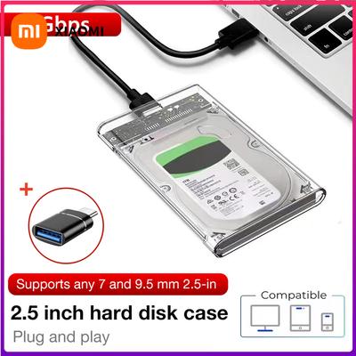 Xiaomi USB 3.0/Type C HDD Enclosure 2.5 Inch SATA SSD External Hard Drive Case with 5Gbps Transfer Speed Clear Harddisk Boxs Tool-Free