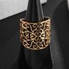 European and American Style Domineering Retro Fashion Ring with Adjustable Stainless Steel Hollow Pattern Ring Opening