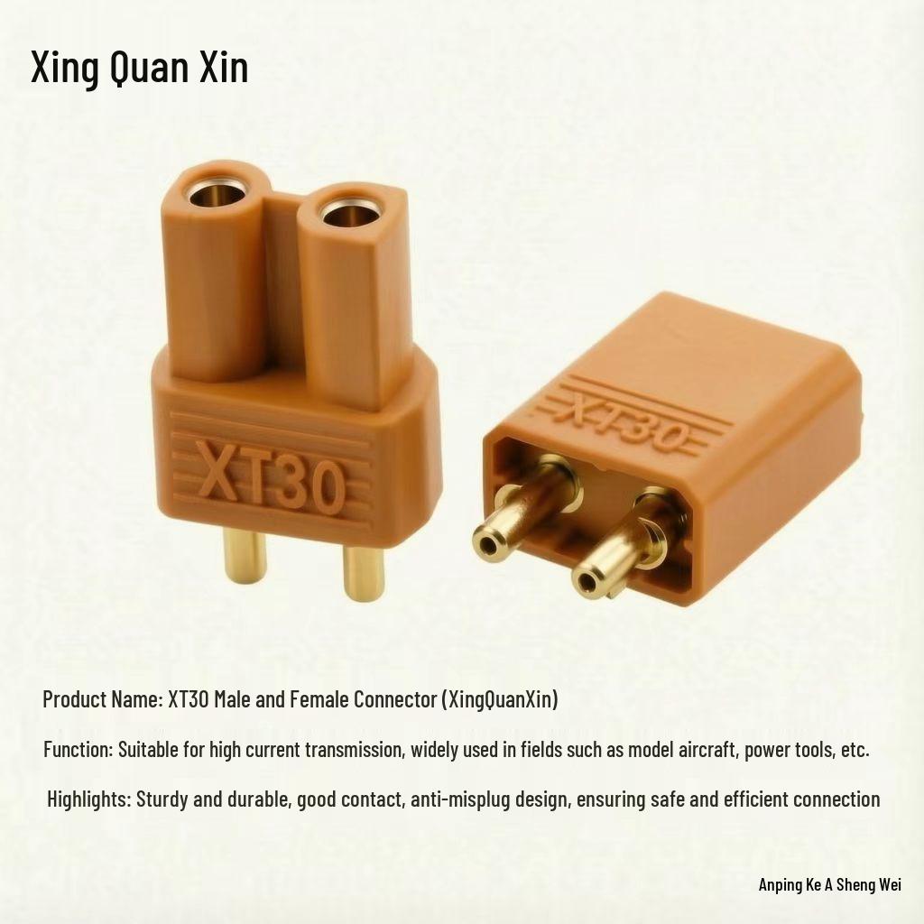 XT30-M/F Connector for RC Models, Drones, and High-Current Tools.