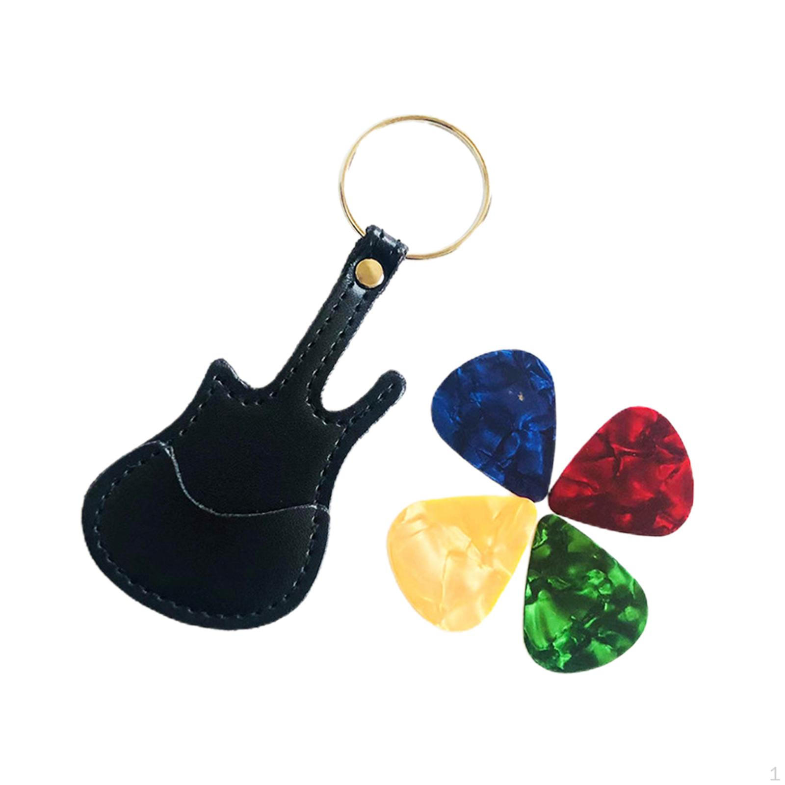 

Guitar Pick Holder case Chain Storage with 4 Picks чорний