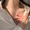 Sterling Silver Minimalist Square Pendant Necklace for Women – Light Luxury Pure Silver Sugar Cube Collarbone Chain