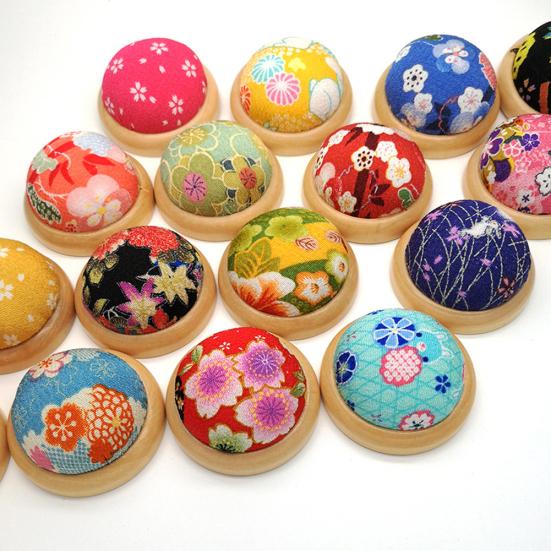 Wooden Bottom Base Needle Pin Cushion Pillow Sewing Craft Stitch DIY Holder Tool