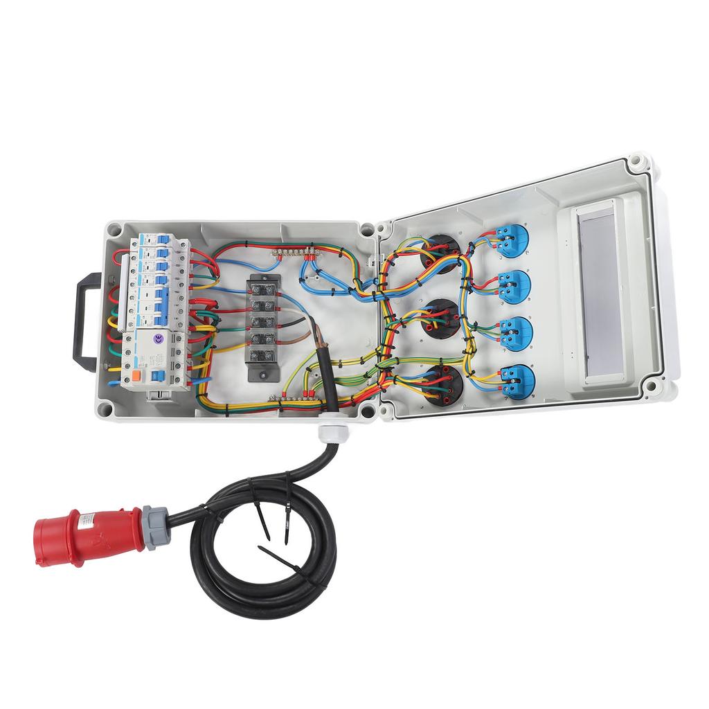 Power Distribution Box with 4Pcs  16A  Socket 3Pcs 5pin Industrial Socket AC 220‑380V 240‑415V