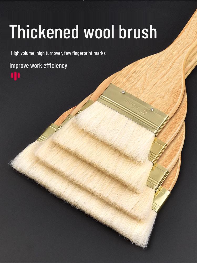 Wool-Latex Paint Brush with Wooden Handle, Soft Non-Shedding Bristles, Ideal for Wall Cleaning and Painting