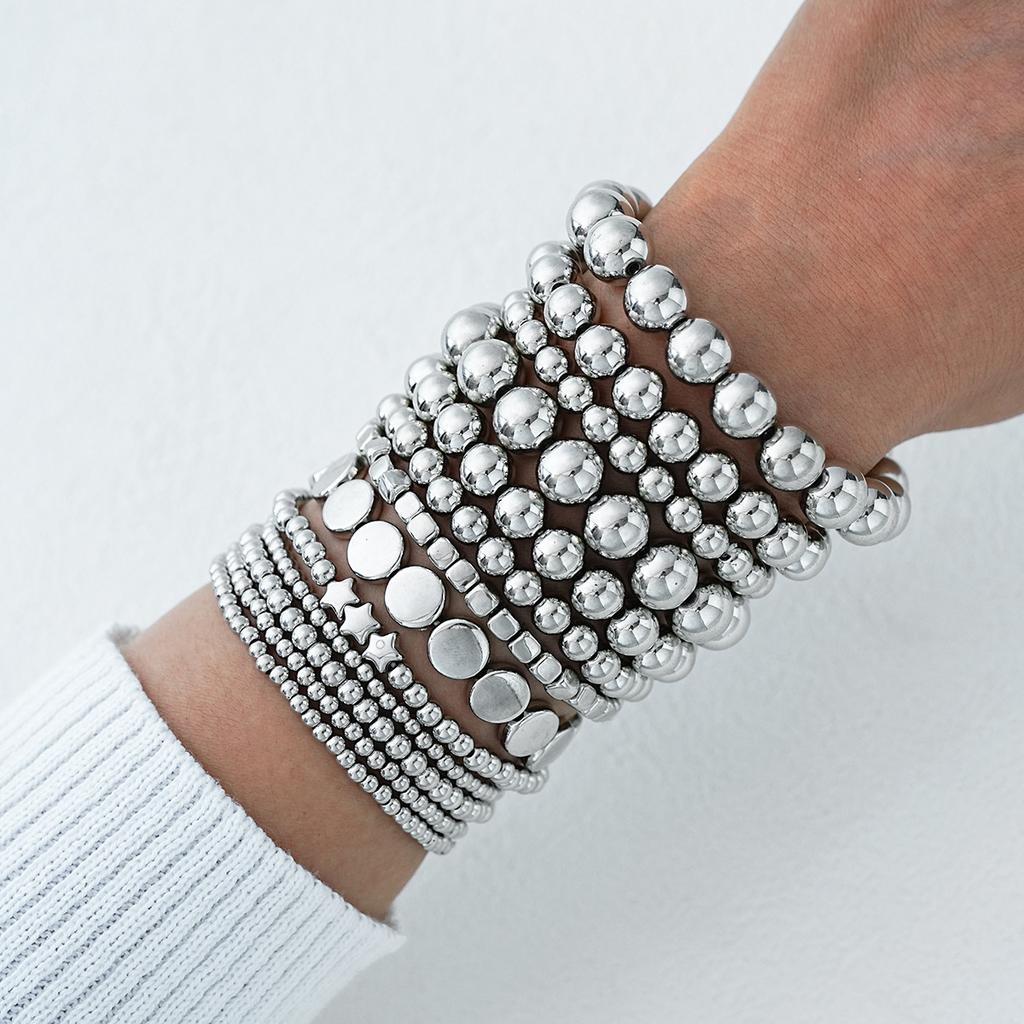13pcs Vintage Gold Color Pearl Bead Bracelet Set for Women Elegant Multi Layer Stacked Elastic Bracelets Daily Holiday Jewelry
