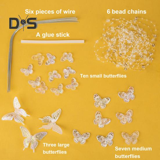 DIY Butterfly Night Light Set Ručně vyrobená LED svítící Butterfly Stolní lampa do ložnice Dárek k narozeninám pro ženy a dívky