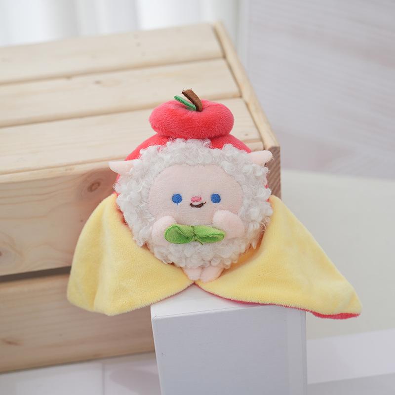 Delightful Plush Magnetic Keychain Doll Colorful Fruit Design Perfect For Giving Gift