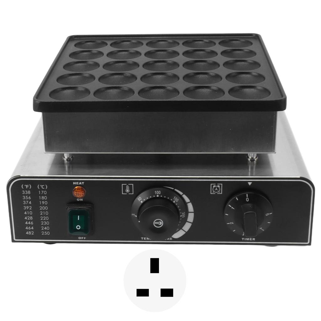 Mini Dutch Pancake Baker 850W 25PCS Non Stick Pie Muffin Waffle Maker Machine for Home Kitchen