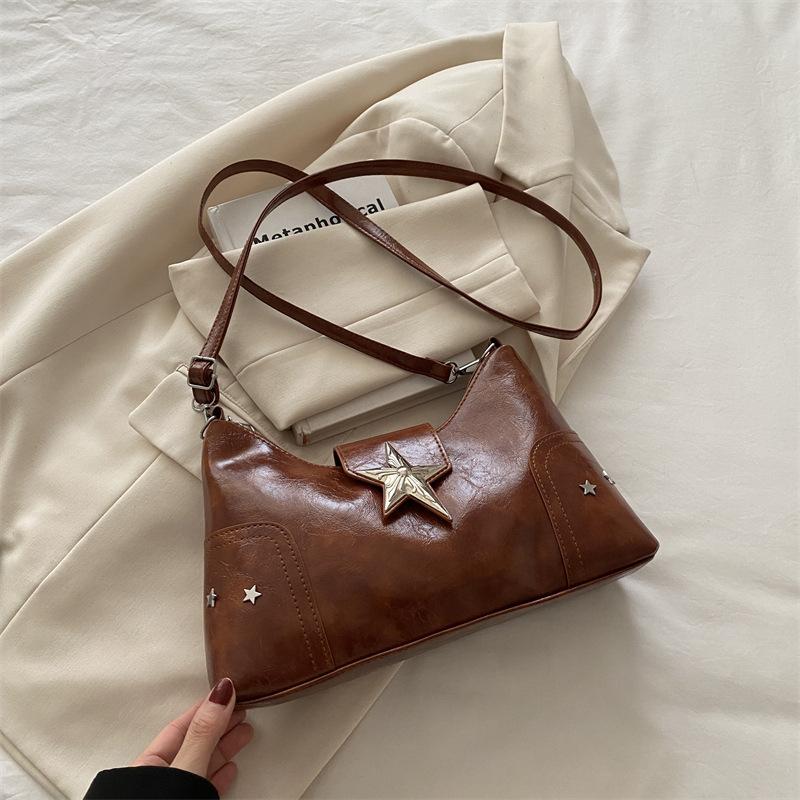 Summer Spice Girls Underarm Bag Ladies 2025 New Trendy Folded Large Capacity Shoulder Crossbody Bag Premium Sense Tote Bag