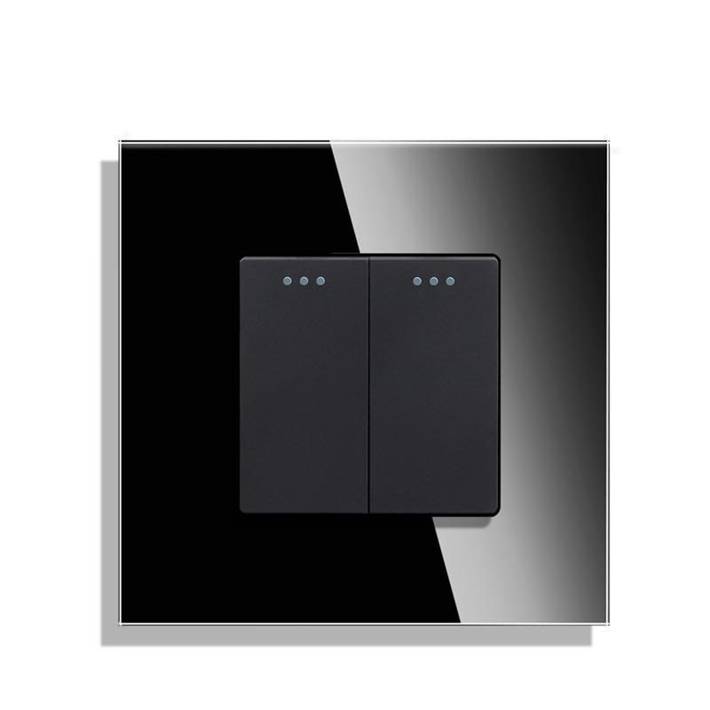 

Розетка Bingoelec со стеклянным сенсорным выключателем черного цвета и настенными розетками с панелью из хрустального стекла. Умное улучшение дома.