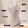 Seamless Bodysuit with Built-in Pads for Tummy Control and Butt Lift Triangle Cut-Out Thong Strapless Tank Top Underwear