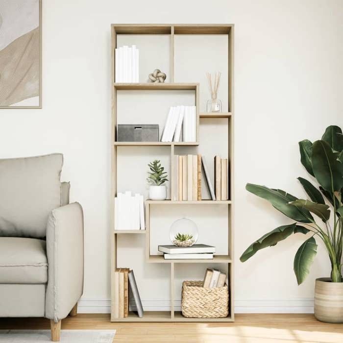 VidaXL Étagère séparatrice de pièce chêne sonoma 67x25x161,5 cm, étagère, étagère à livres, étagère de rangement, 858077