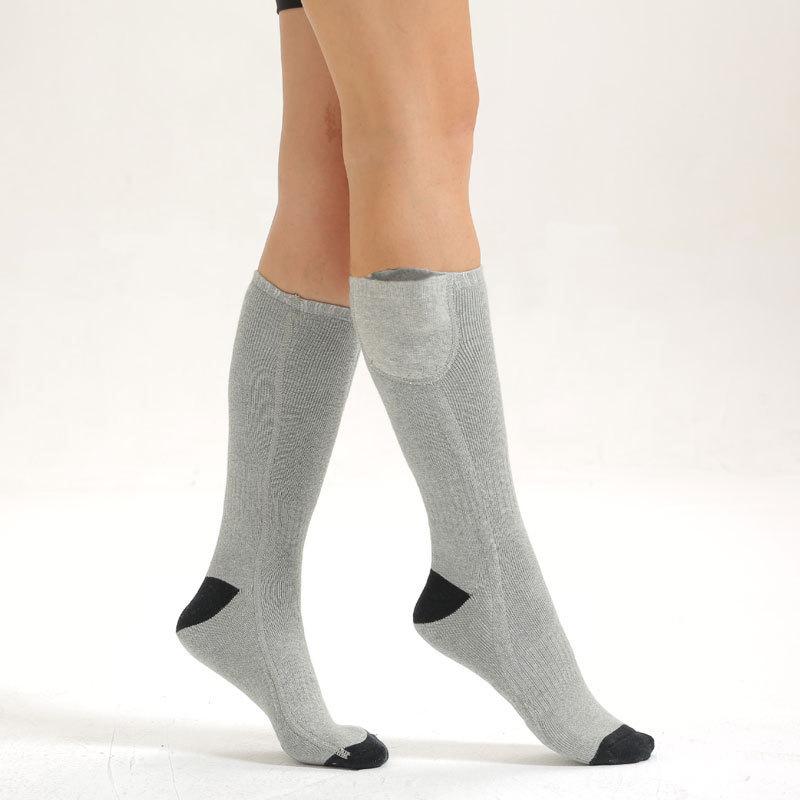 USB Rechargeable Heated Knee-High Socks for Winter Skiing and Outdoor Sports