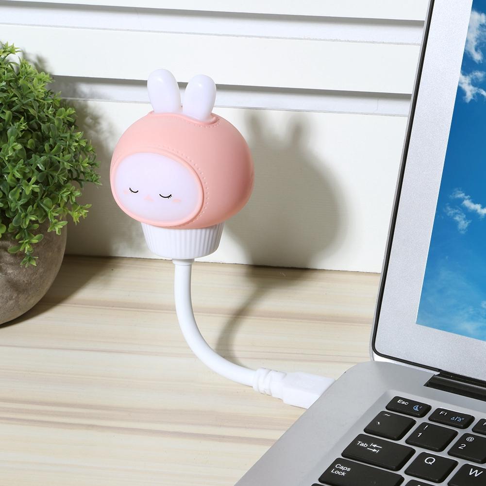 Cute Animal Shaped Night Light USB LED Soft Cartoon Baby Nursery Sleeping Lamp Kid Gift