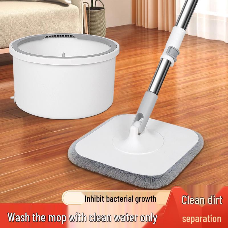 Hands-Free Spin Mop & Bucket with Efficient Dirt Separation and Water Absorption